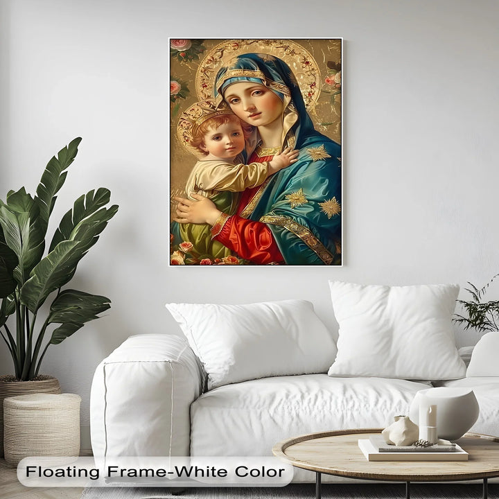 Holy Madonna and Child – Sacred Icon Style Canvas Print - MyPhotoStation