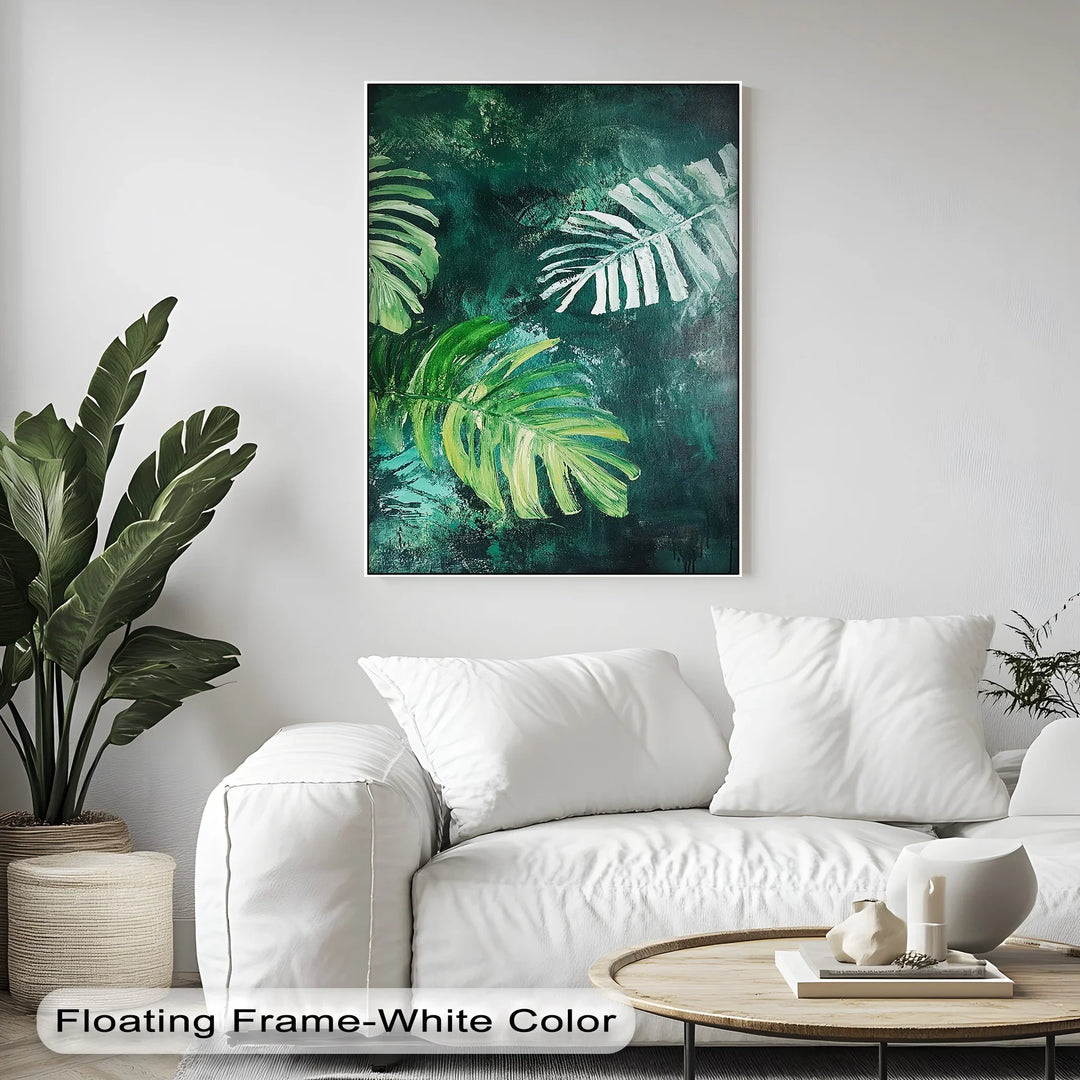 Tropical Monstera Brushstrokes – Lush Leaf Canvas Print - MyPhotoStation