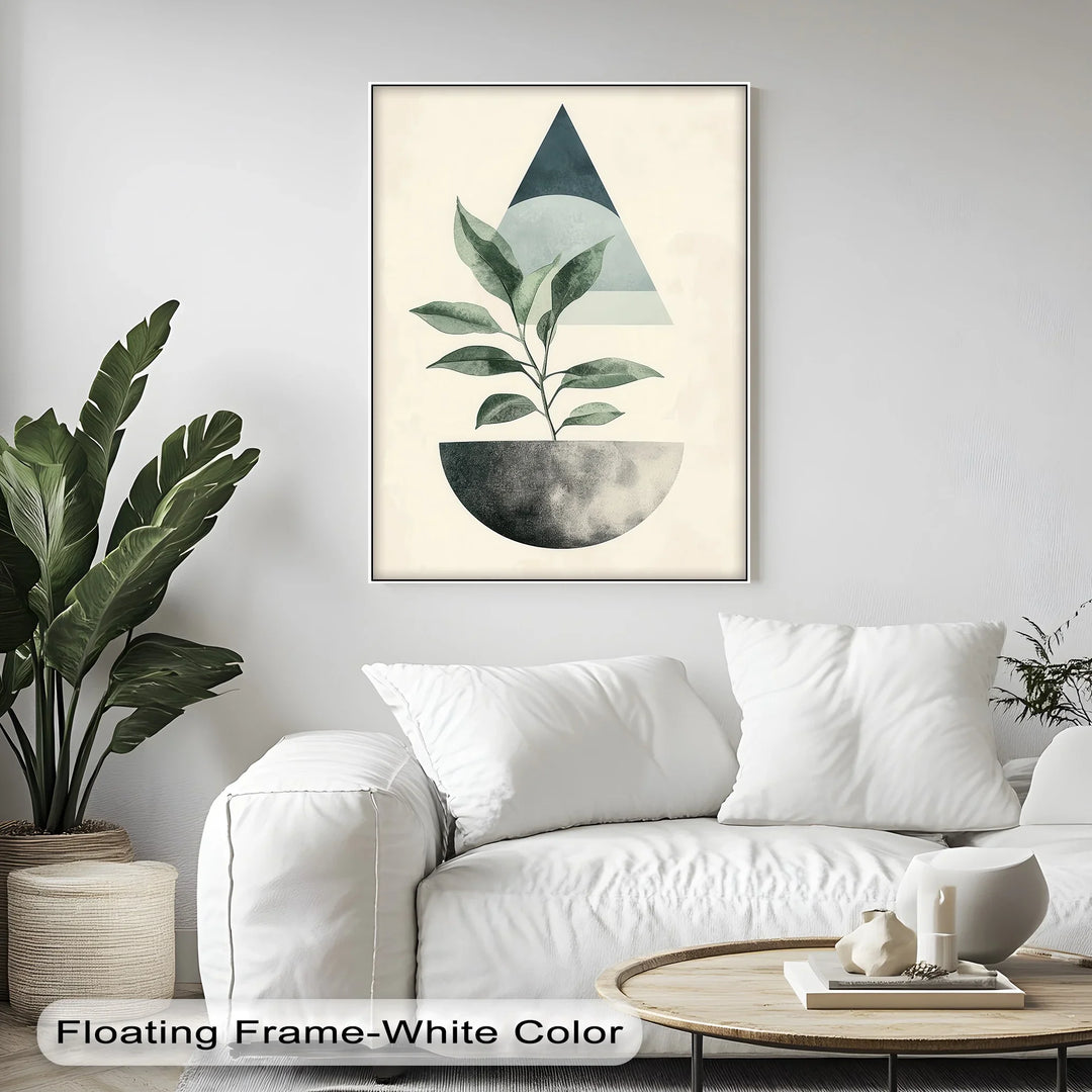 Modern Harmony – Geometric Plant Abstract Canvas Print - MyPhotoStation