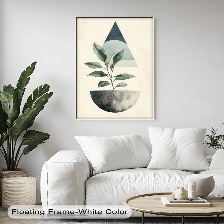 Modern Harmony – Geometric Plant Abstract Canvas Print - MyPhotoStation