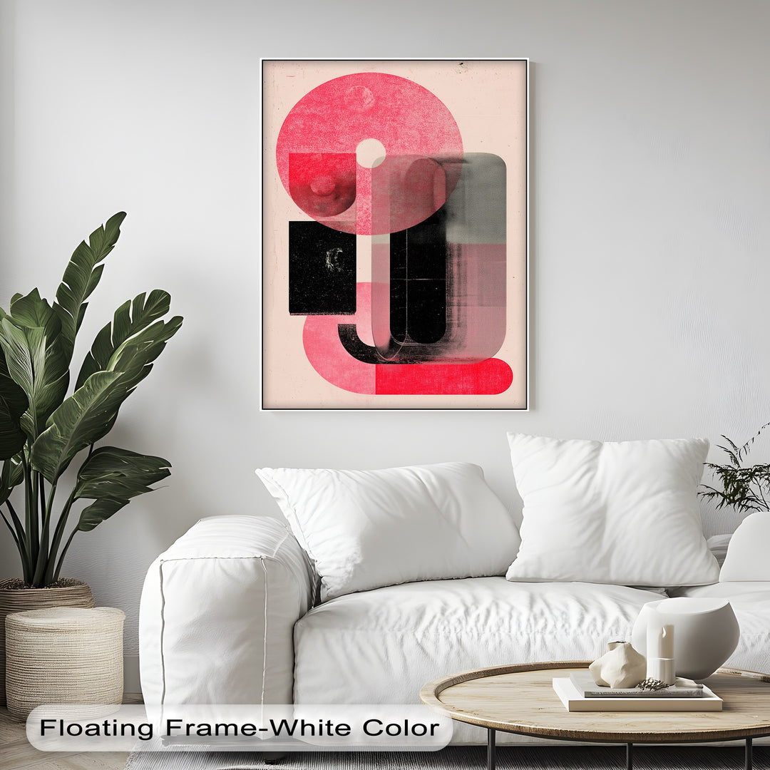 Red Echo – Abstract Geometric Canvas Print