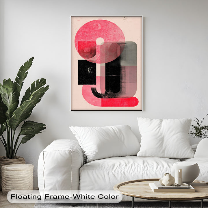 Red Echo – Abstract Geometric Canvas Print
