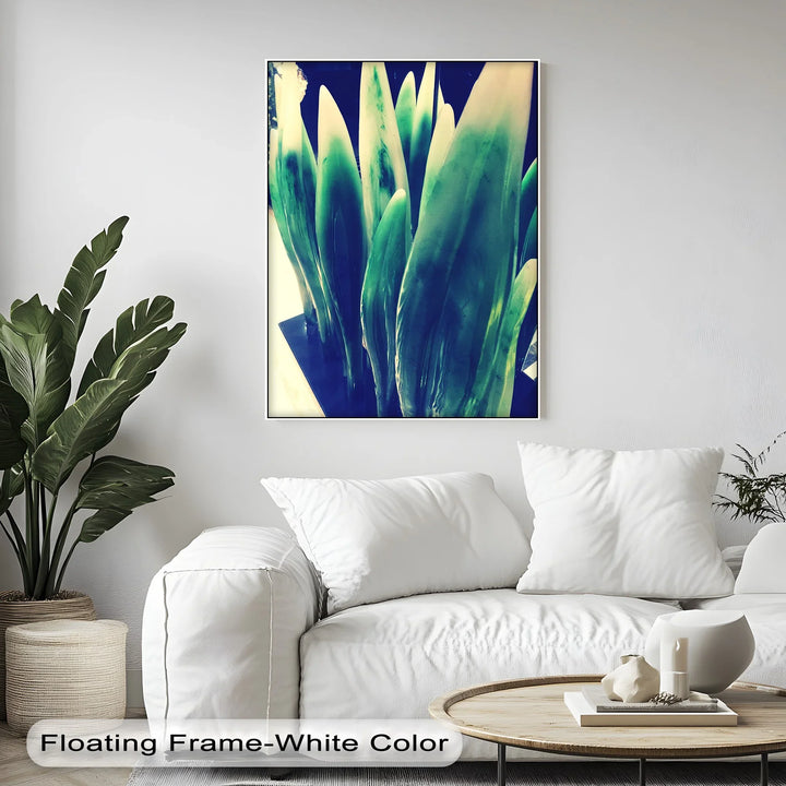 Verdant Sculpted Leaves – Contemporary Green Canvas Prints - MyPhotoStation