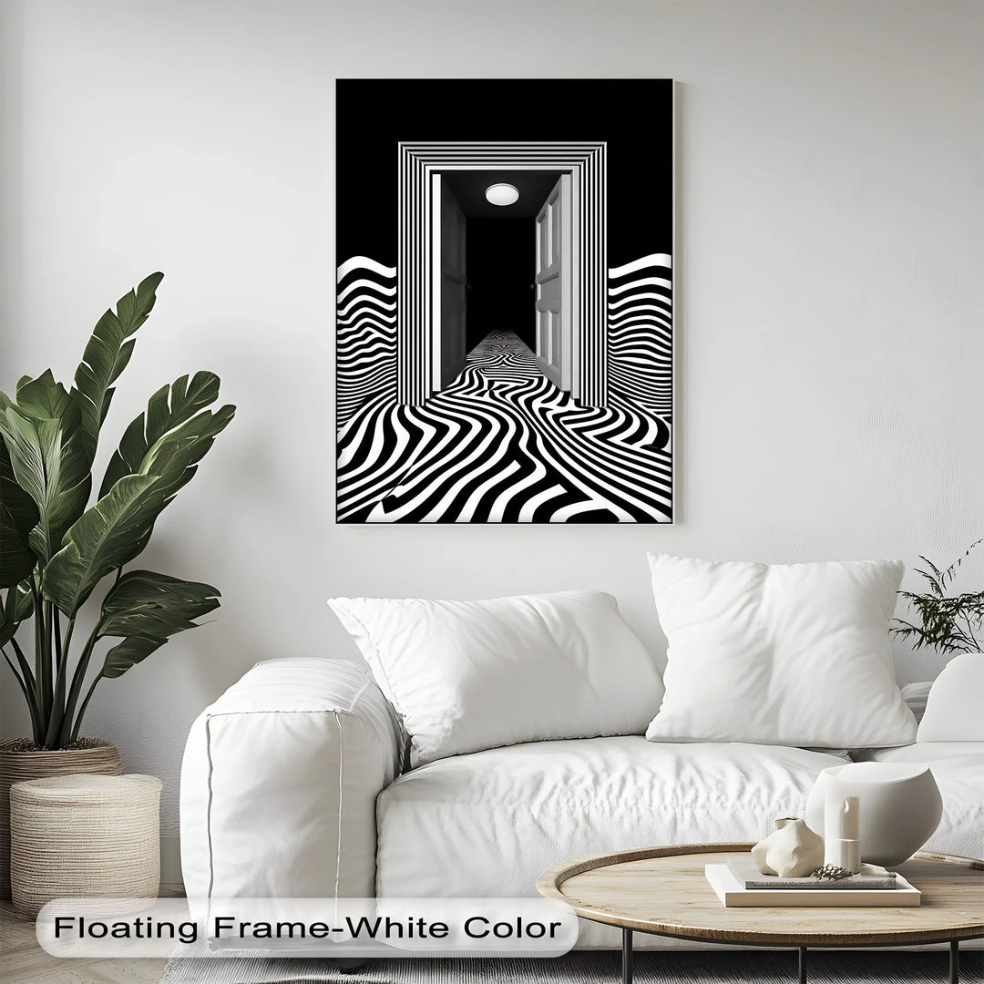 Optical Corridor Illusion – Black & White Canvas Print - MyPhotoStation