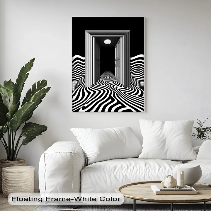 Optical Corridor Illusion – Black & White Canvas Print - MyPhotoStation