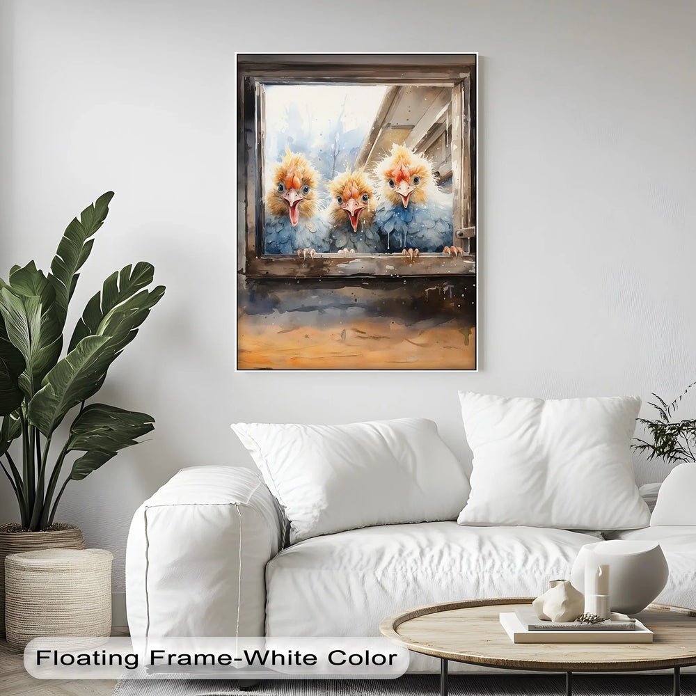 Curious Chicks at the Window – Animal Canvas Print - MyPhotoStation