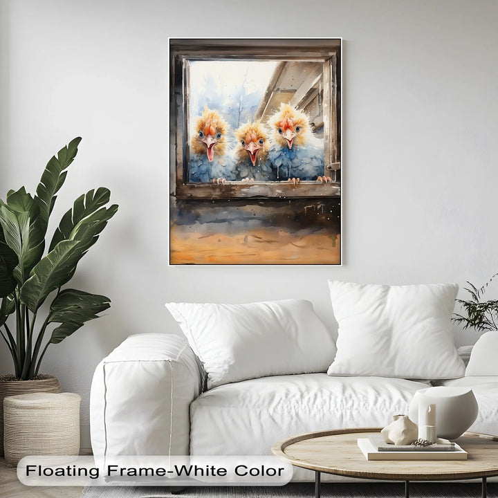 Curious Chicks at the Window – Animal Canvas Print - MyPhotoStation