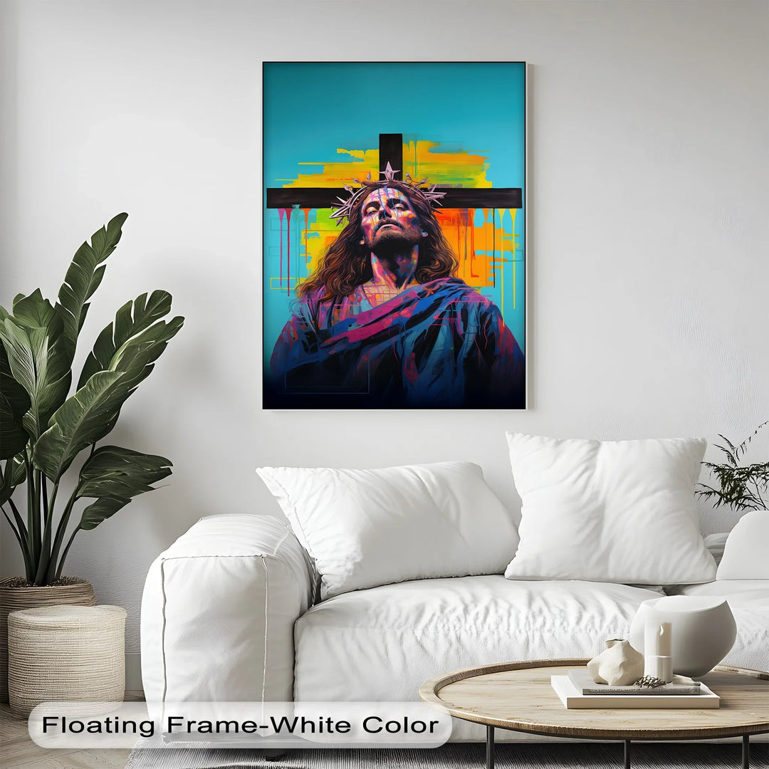Crowned in Light – Jesus Graffiti-Style Canvas Prints - MyPhotoStation