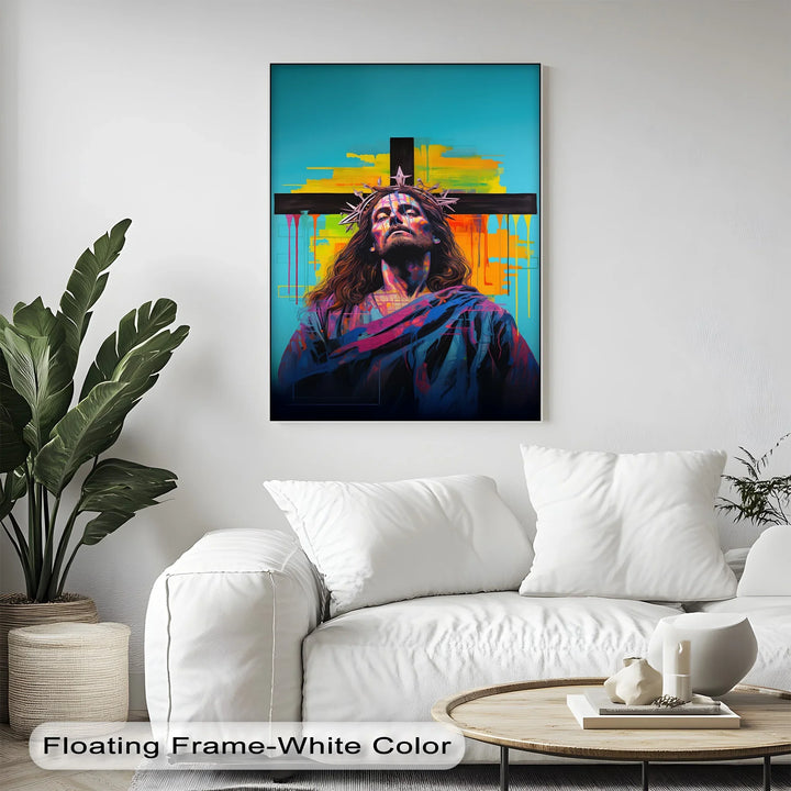 Crowned in Light – Jesus Graffiti-Style Canvas Prints - MyPhotoStation