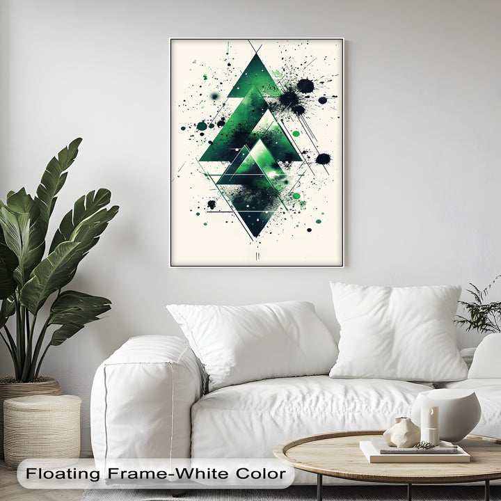 Geometric Green Explosion – Abstract Modern Canvas Print - MyPhotoStation
