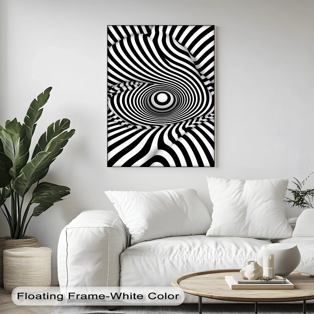 Vortex Wave Illusion – Black & White Canvas Print - MyPhotoStation