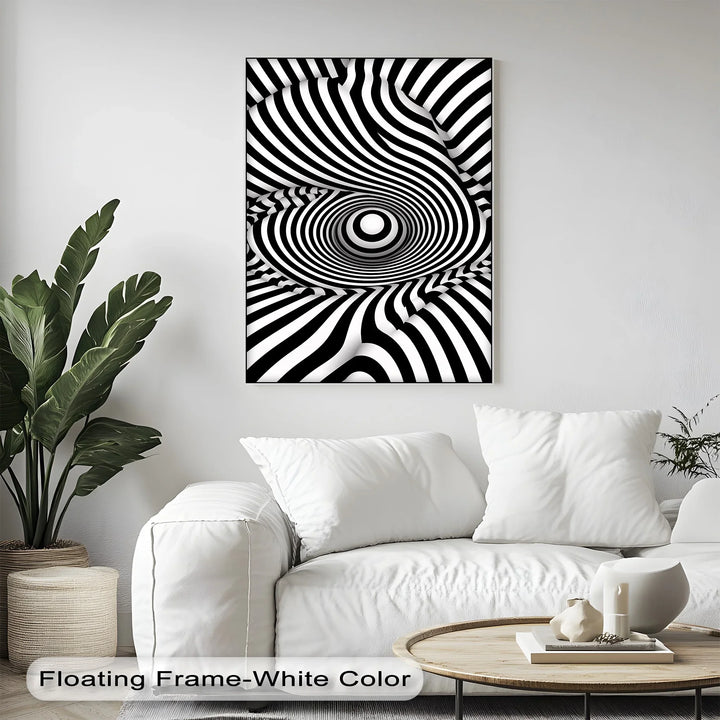 Vortex Wave Illusion – Black & White Canvas Print - MyPhotoStation