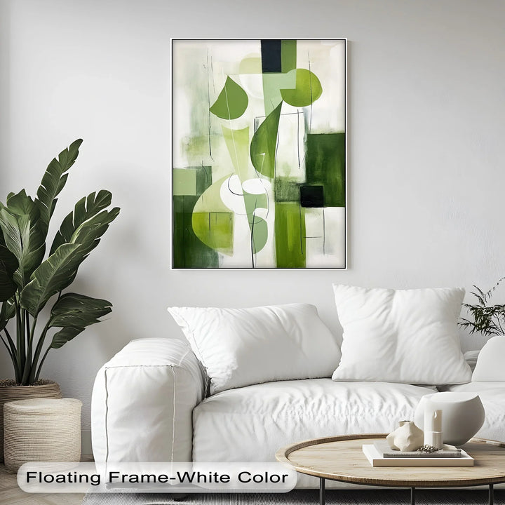 Verdant Geometry – Abstract Leaf-Inspired Canvas Print - MyPhotoStation