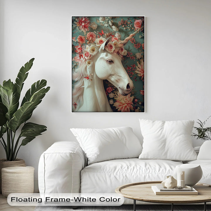 Romantic Fantasy Portrait with Roses and Butterflies - Animal Canvas Print - MyPhotoStation