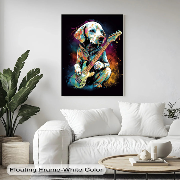 Electric Pup Vibes – Colorful Rock Music Dog Portrait Puppies Canvas Print - MyPhotoStation