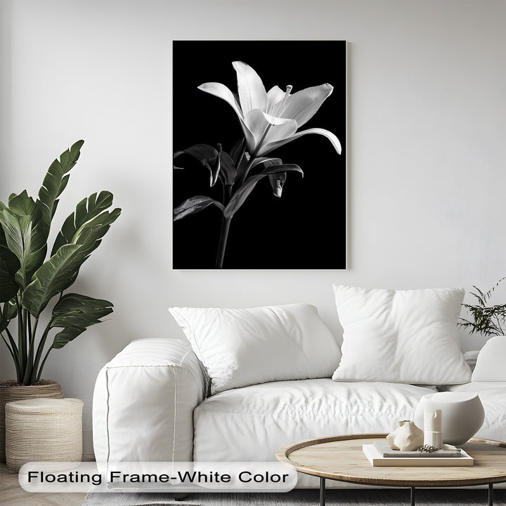 Silent Bloom – Black and White Lily Canvas Prints