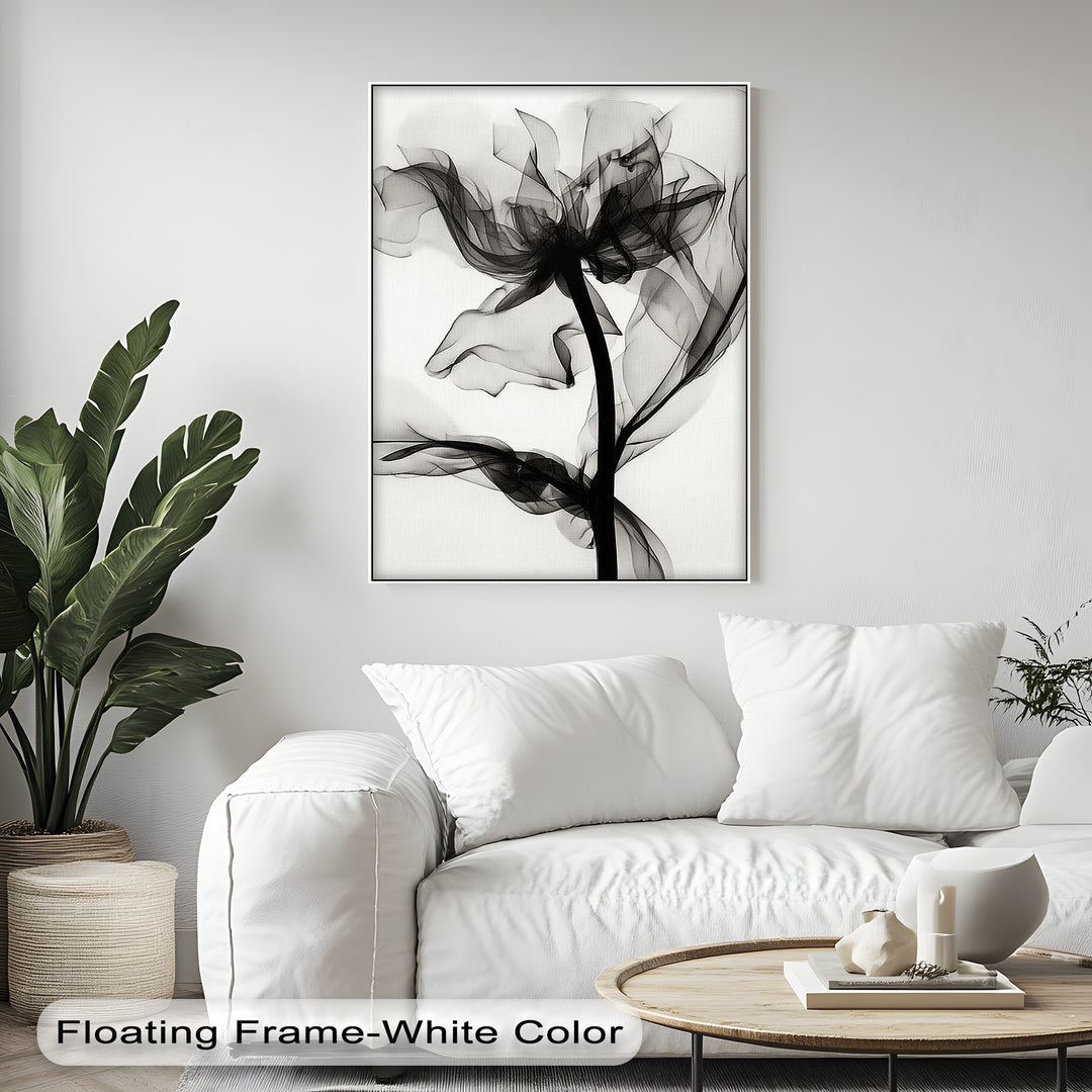 Winterliche Ruhe – Japanische Frau im blauen Kimono, Leinwanddruck | Gerahmtes Kunstwerk