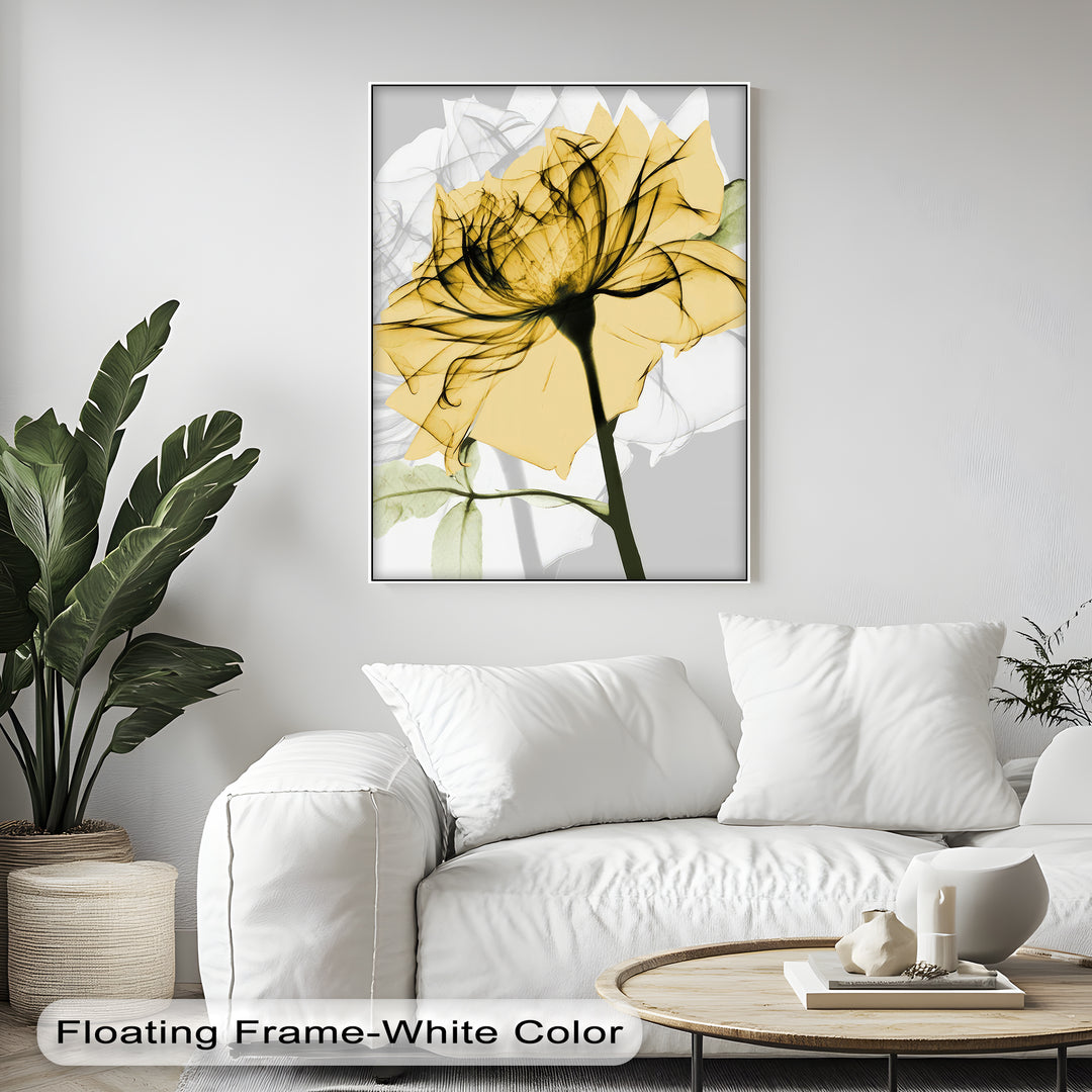 Winterliche Ruhe – Japanische Frau im blauen Kimono, Leinwanddruck | Gerahmtes Kunstwerk