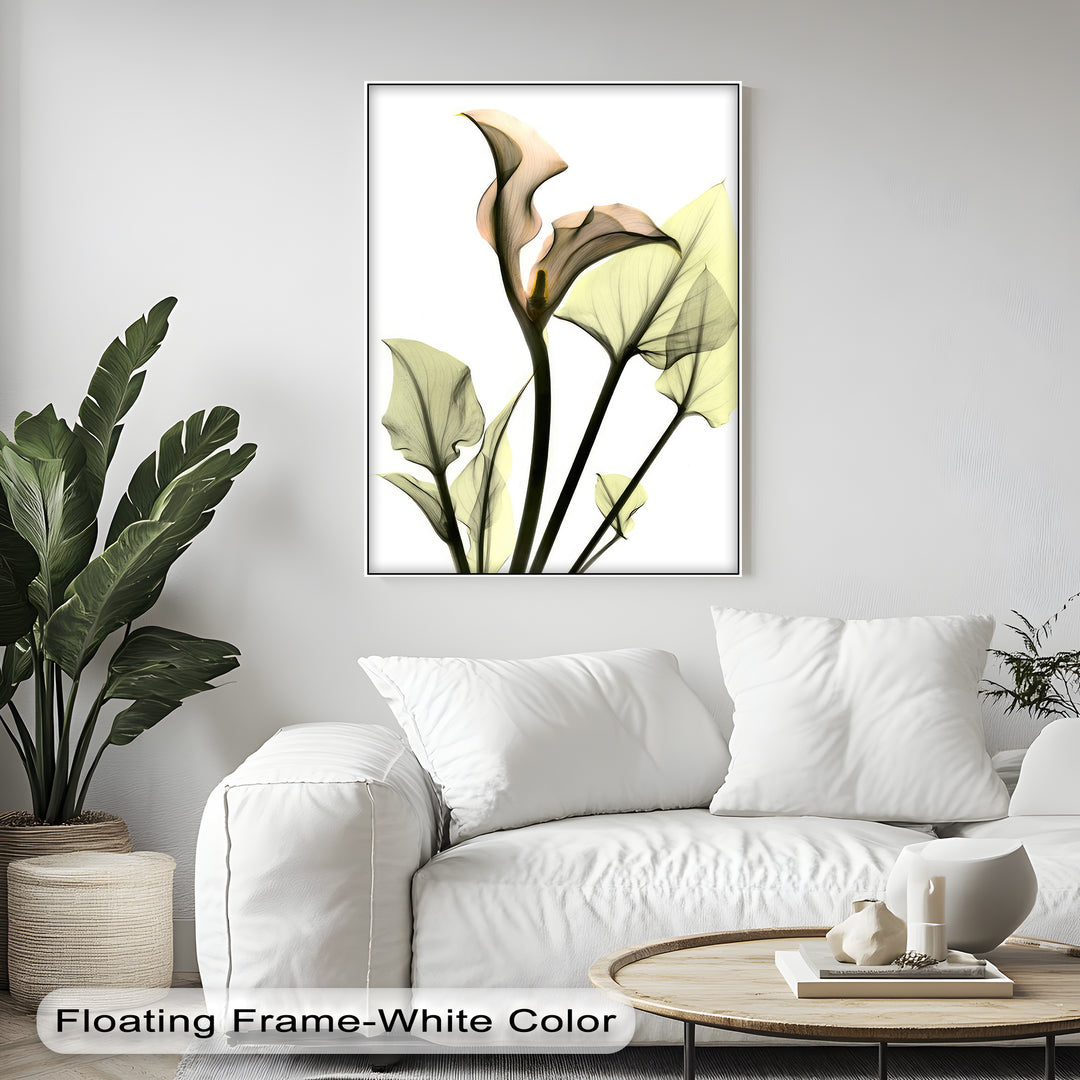 Soft Calla Grace – Minimalist Botanical Canvas Print