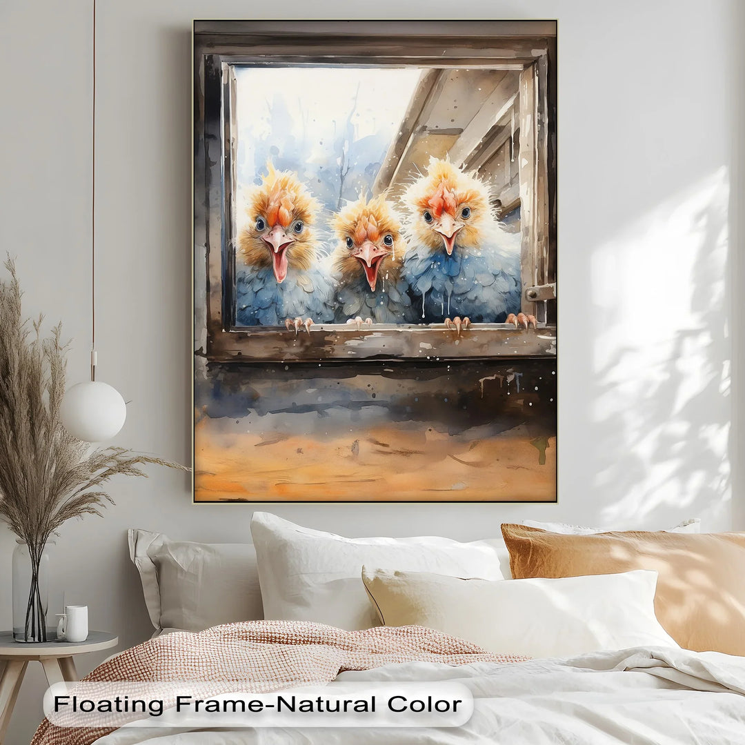 Curious Chicks at the Window – Animal Canvas Print - MyPhotoStation