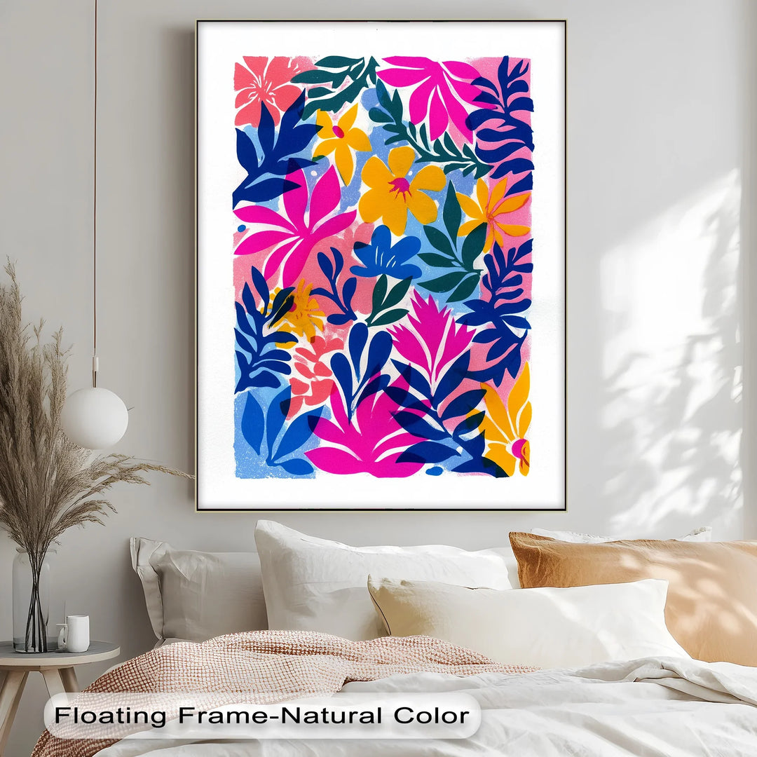 Tropical Bloom Explosion – Colorful Floral Abstract Canvas Print - MyPhotoStation