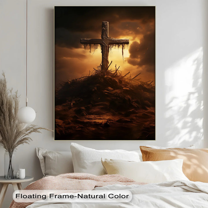 Calvary’s Shadow – Weathered Cross on the Hill Canvas Print - MyPhotoStation