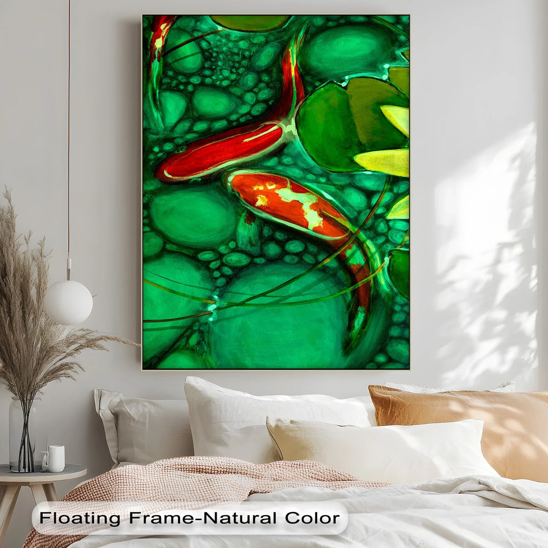 Koi Serenity – Abstract Fish Pond Canvas Print - MyPhotoStation