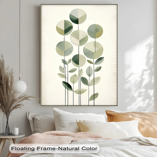 Geometric Leaf Totems – Minimalist Botanical Canvas Print - MyPhotoStation