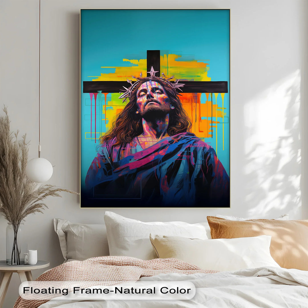 Crowned in Light – Jesus Graffiti-Style Canvas Prints - MyPhotoStation