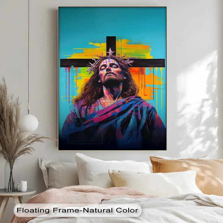 Crowned in Light – Jesus Graffiti-Style Canvas Prints - MyPhotoStation