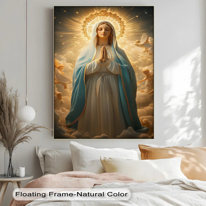 This elegant custom canvas print honors the Holy Mother—a timeless symbol of peace and holiness.


