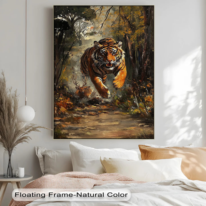 Predator's Pursuit – Wild Tiger Chase Animal Canvas Print - MyPhotoStation