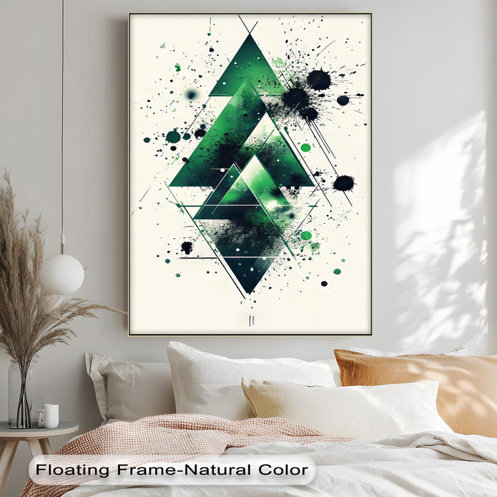Geometric Green Explosion – Abstract Modern Canvas Print - MyPhotoStation