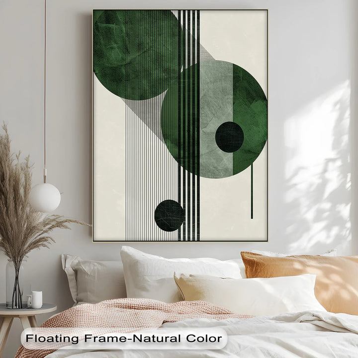 Modern Green Orbital Geometry – Abstract Minimalist Canvas Print - MyPhotoStation