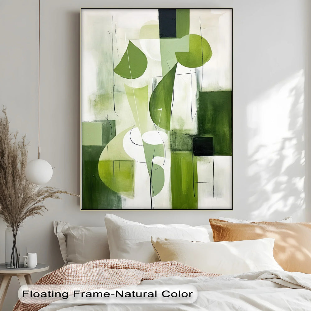 Verdant Geometry – Abstract Leaf-Inspired Canvas Print - MyPhotoStation