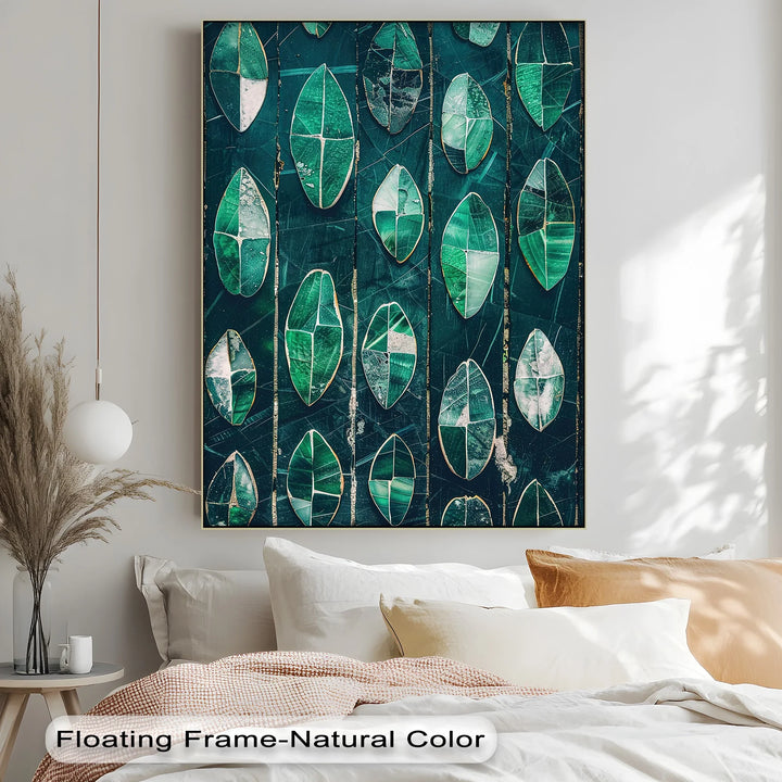 Emerald Leaf Mosaic – Abstract Botanical Canvas Print - MyPhotoStation