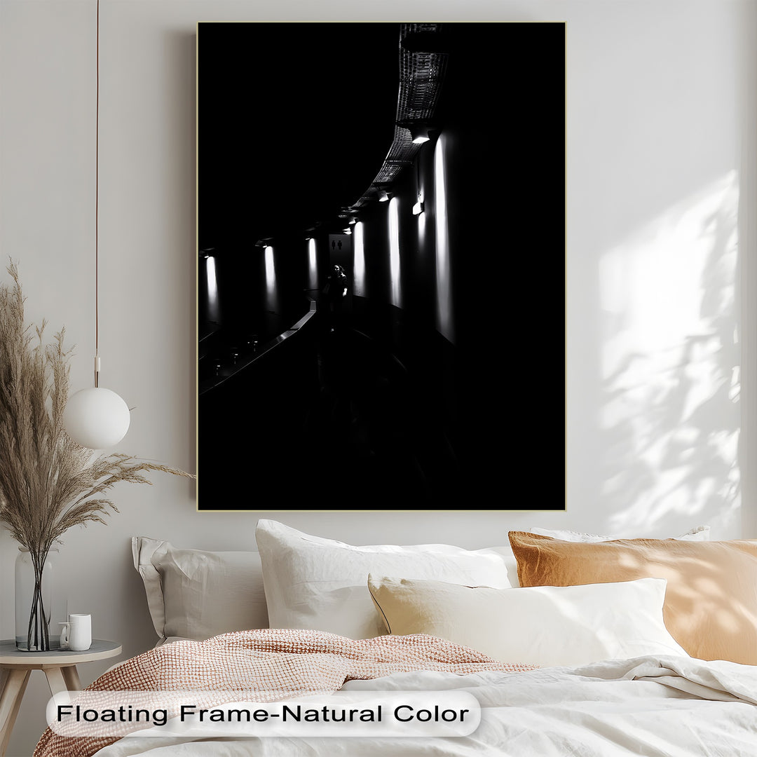 Echo Passage – Abstract Light Corridor Canvas Prints