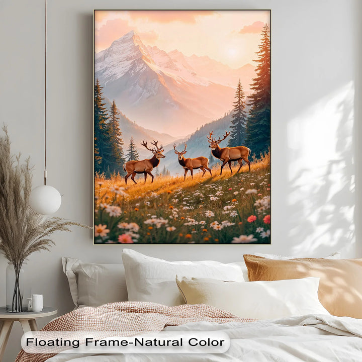 Majestic Elk in Alpine Meadow – Animal Canvas Print - MyPhotoStation