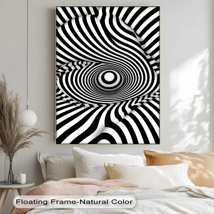 Vortex Wave Illusion – Black & White Canvas Print - MyPhotoStation