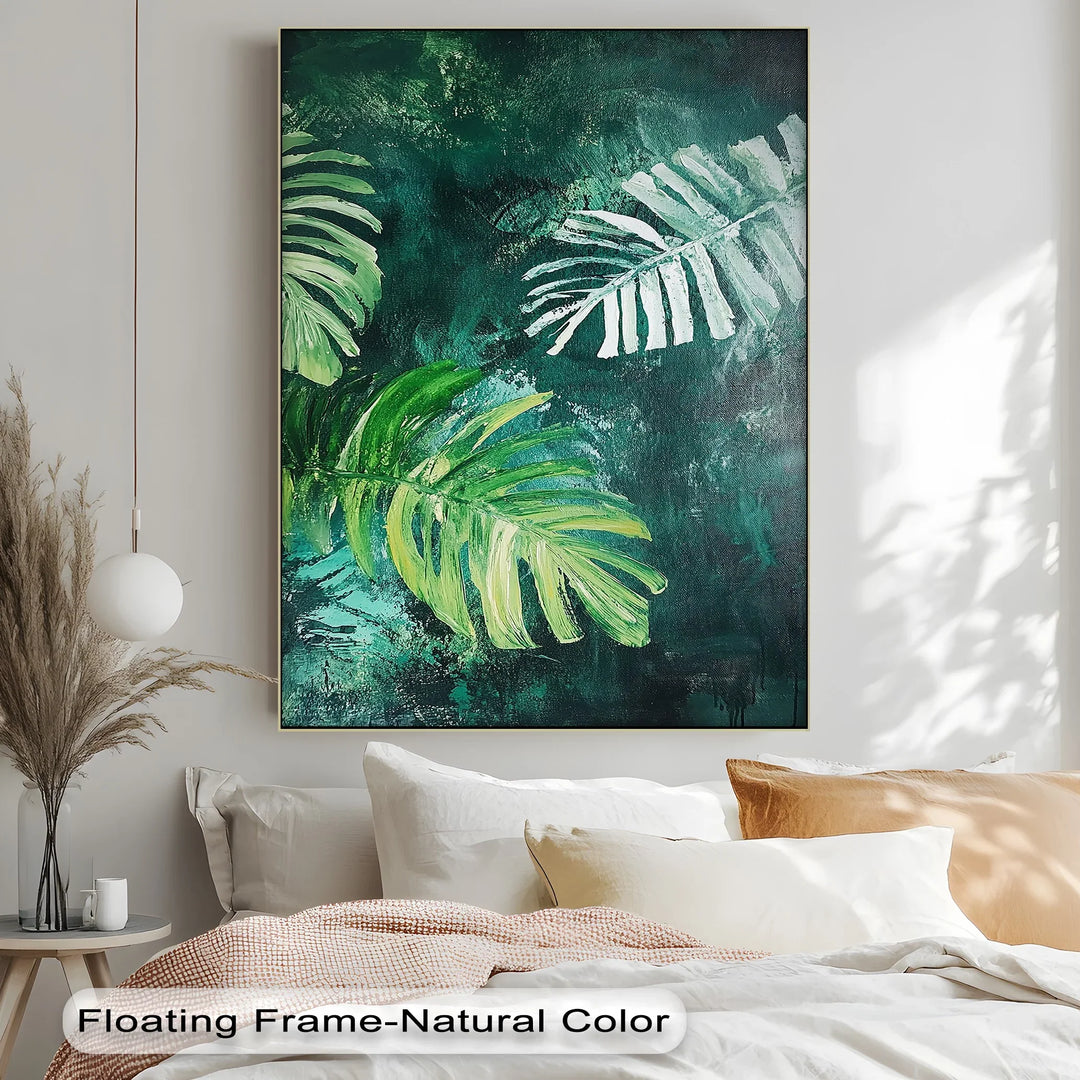 Tropical Monstera Brushstrokes – Lush Leaf Canvas Print - MyPhotoStation