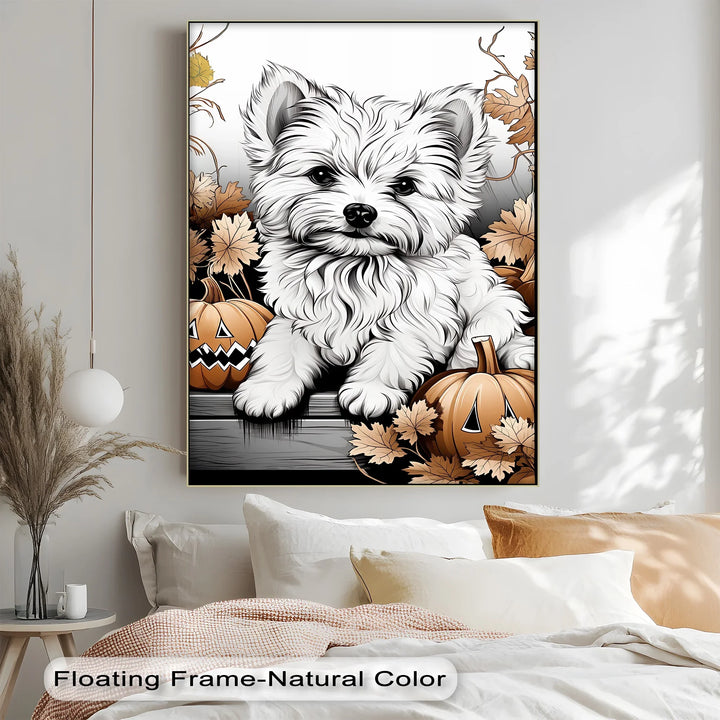 Pumpkin Pup Charm – Halloween Dog Illustration Puppies Canvas Print - MyPhotoStation