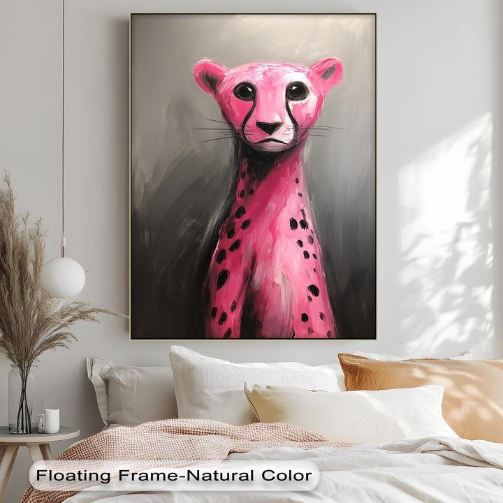 Fierce & Fuchsia – Abstract Pink Cheetah Canvas Print