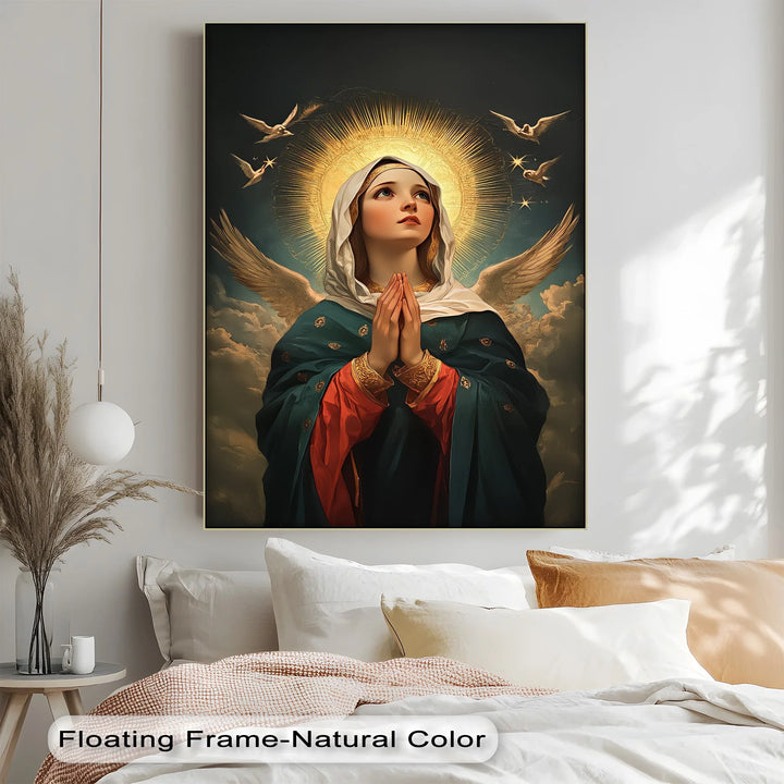 Heavenly Intercession – Virgin Mary in Prayer with Angels Canvas Print - MyPhotoStation