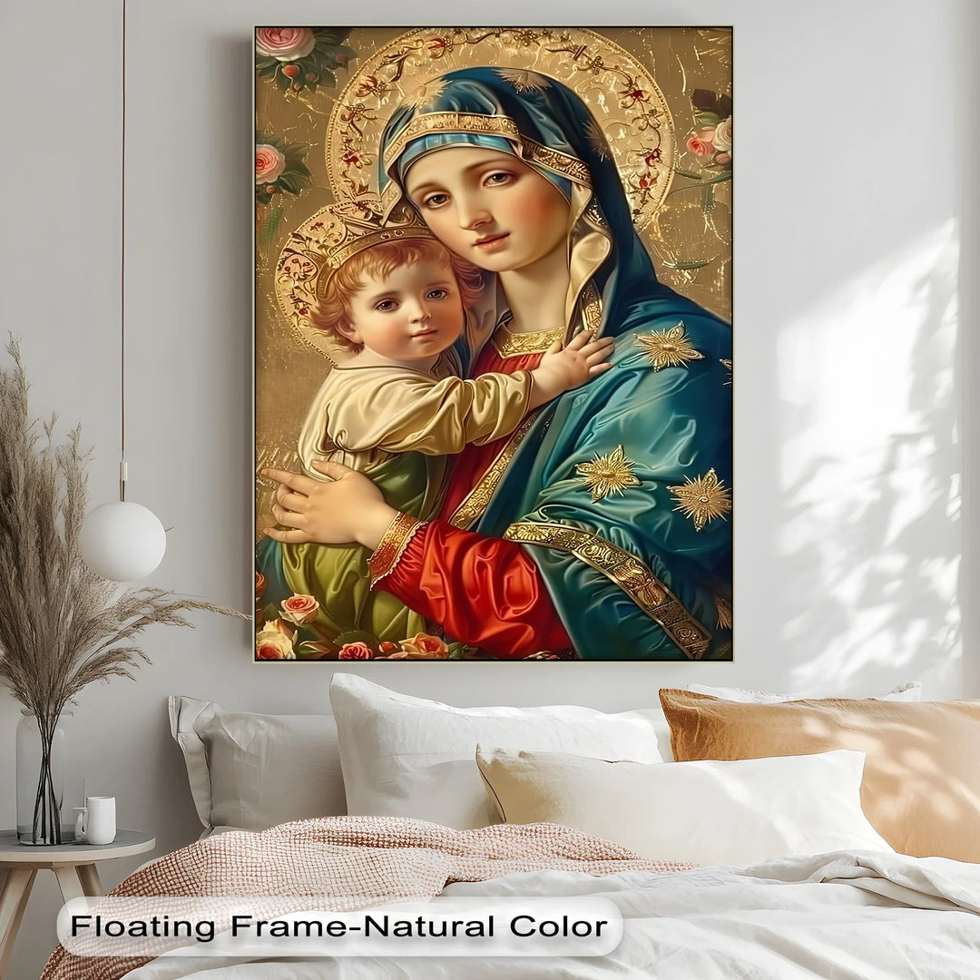 Holy Madonna and Child – Sacred Icon Style Canvas Print - MyPhotoStation