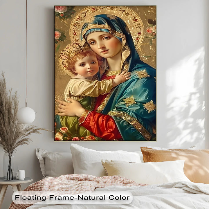 Holy Madonna and Child – Sacred Icon Style Canvas Print - MyPhotoStation