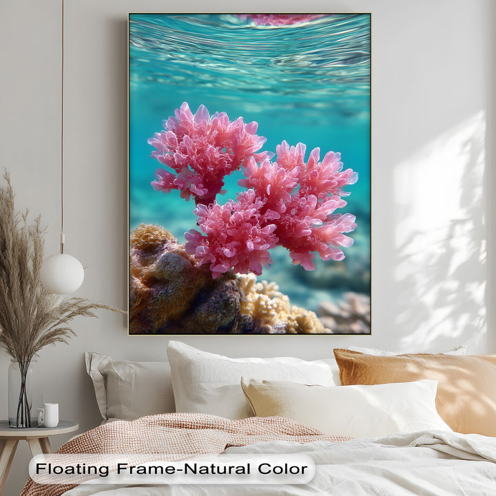 Pink Reef Bloom – Underwater Coral Beauty Canvas Print
