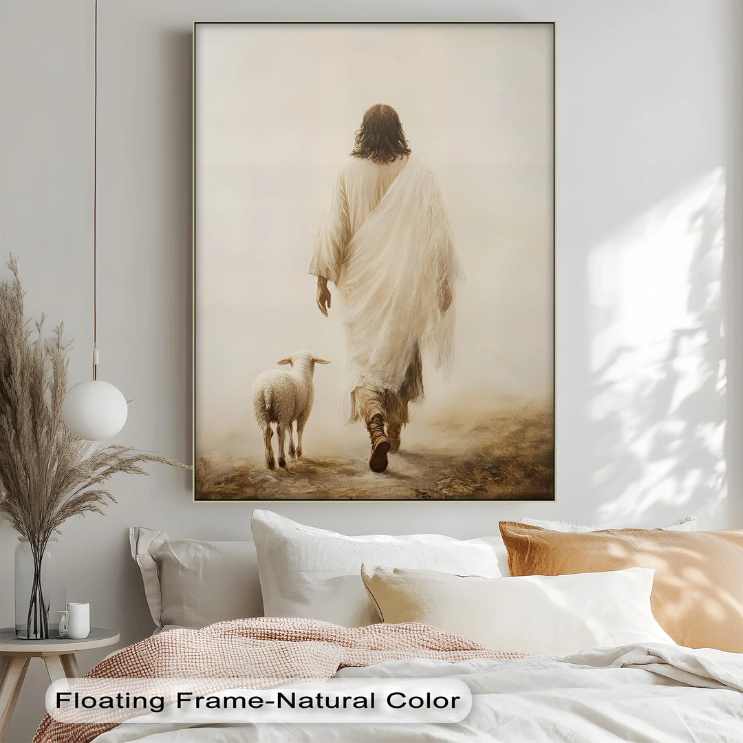 The Shepherd’s Path – Jesus Walking with Lamb Canvas Print - MyPhotoStation