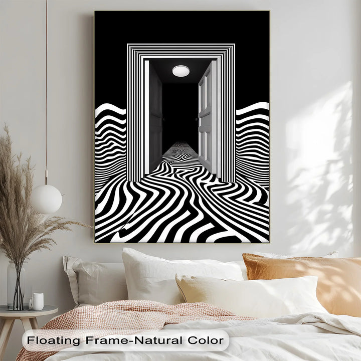 Optical Corridor Illusion – Black & White Canvas Print - MyPhotoStation