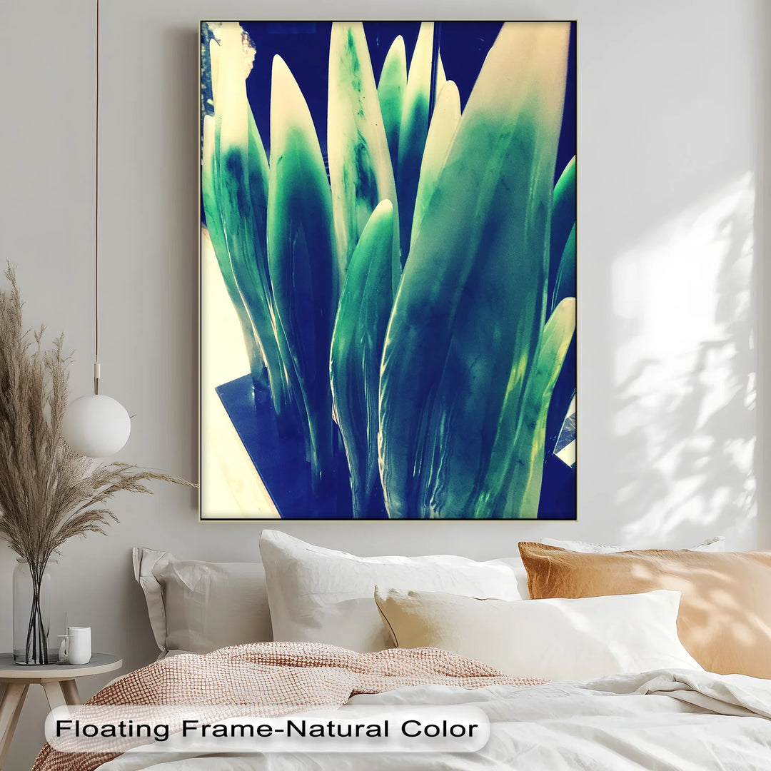 Verdant Sculpted Leaves – Contemporary Green Canvas Prints - MyPhotoStation