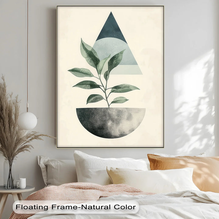 Modern Harmony – Geometric Plant Abstract Canvas Print - MyPhotoStation
